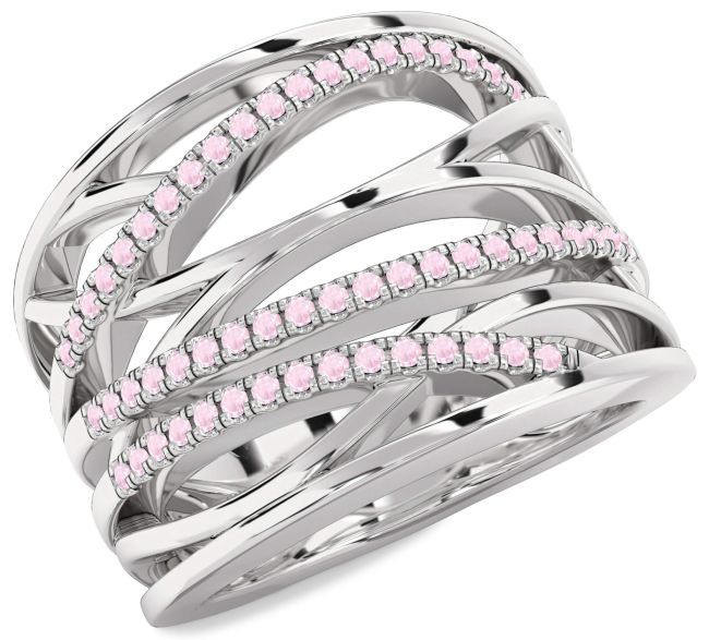 Rose Quartz Platinum Infinity Ring