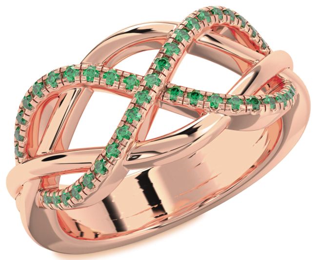 Emerald Rose Gold Infinity Ring