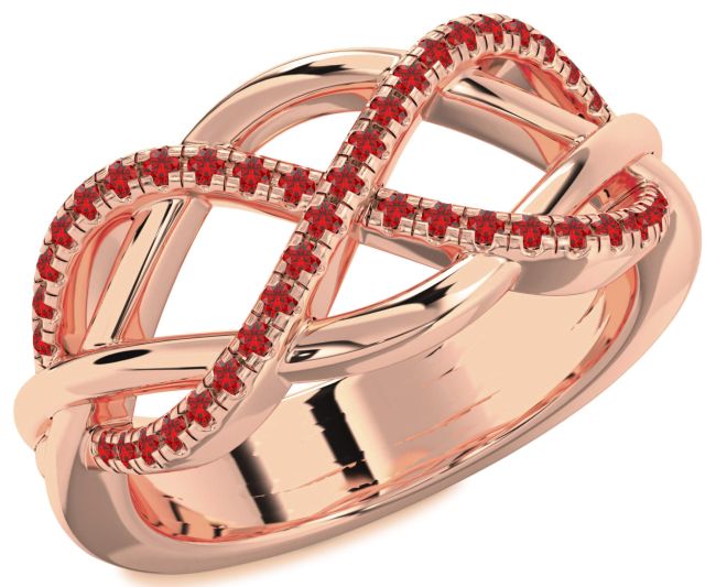 Ruby Rose Gold Silver Infinity Ring