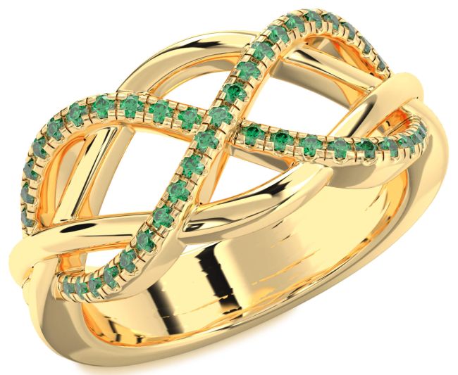 Emerald Gold Infinity Ring