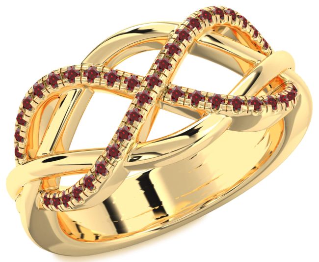 Garnet Gold Infinity Ring