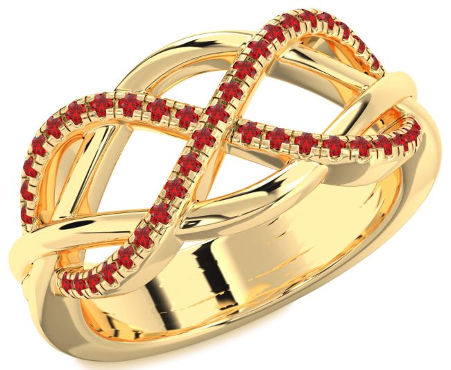 Ruby Gold Silver Infinity Ring