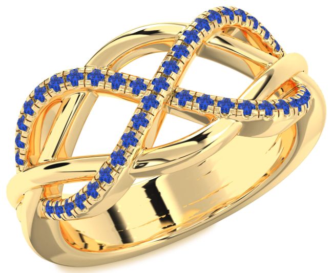 Blue Sapphire Gold Infinity Ring