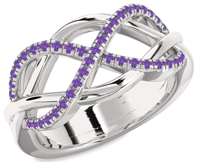 Amethyst Platinum Infinity Ring