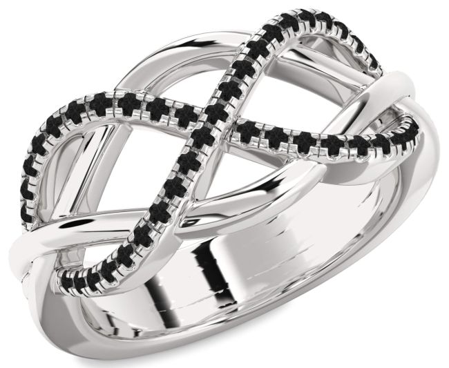 Black Diamond Platinum Infinity Ring