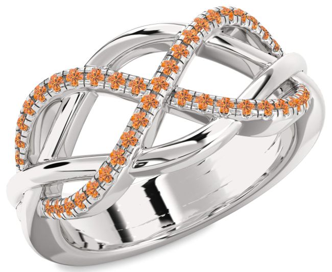 Citrine Platinum Infinity Ring