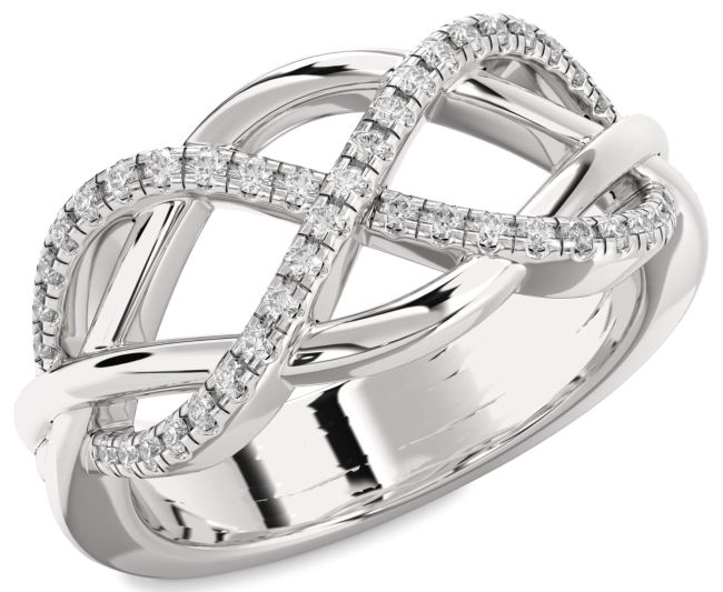 Diamond Silver Infinity Ring