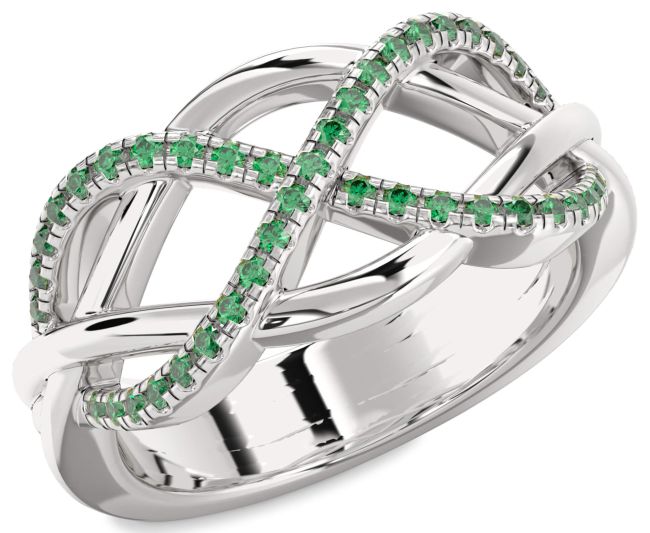 Emerald Platinum Infinity Ring