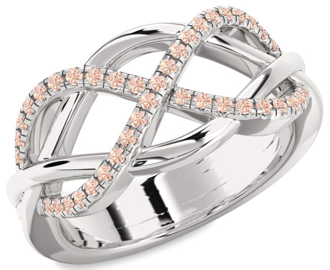 Morganite Platinum Infinity Ring