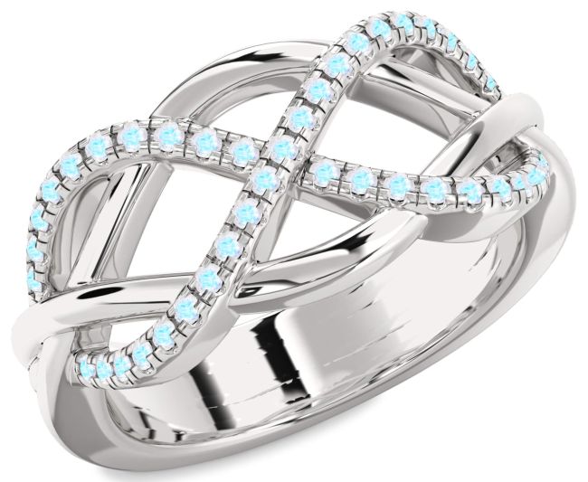 Moonstone Platinum Infinity Ring