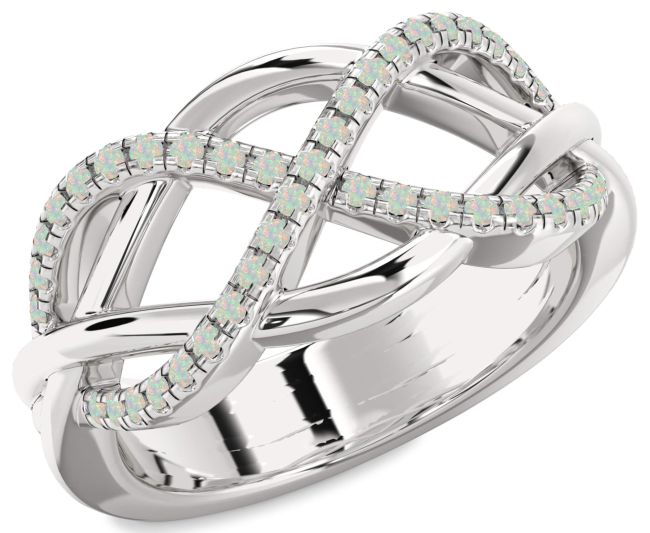 Opal Platinum Infinity Ring