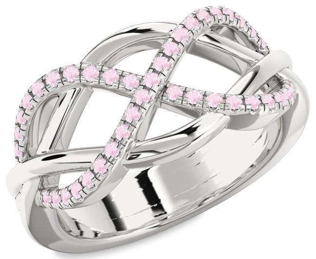 Rose Quartz Platinum Infinity Ring