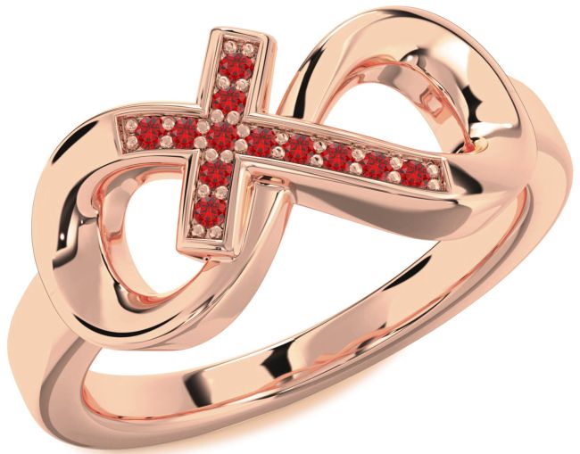 Ruby Rose Gold Infinity Cross Ring