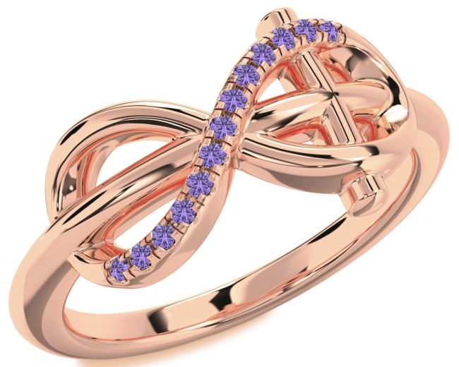 Alexandrite Rose Gold Infinity Cross Ring