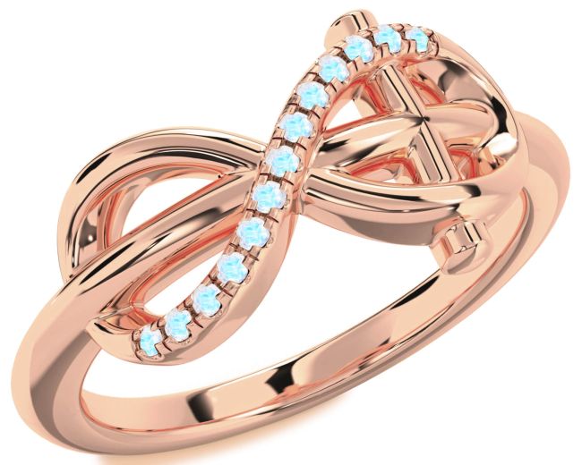 Moonstone Rose Gold Infinity Cross Ring