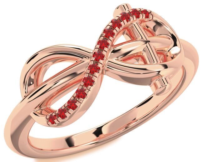 Ruby Rose Gold Infinity Cross Ring