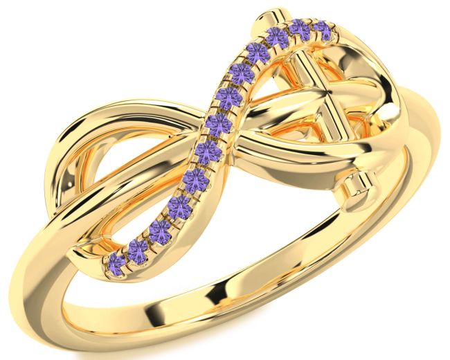 Alexandrite Gold Infinity Cross Ring