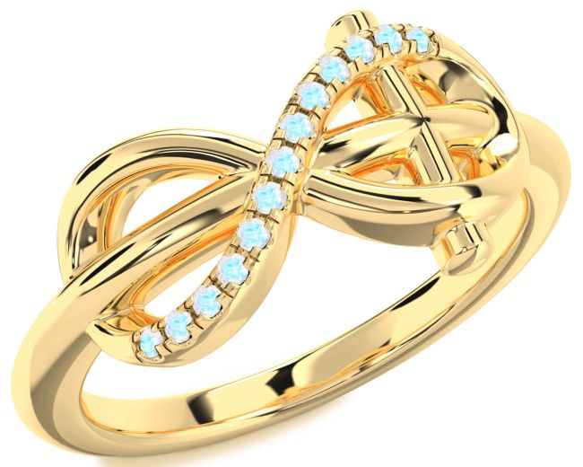 Moonstone Gold Infinity Cross Ring