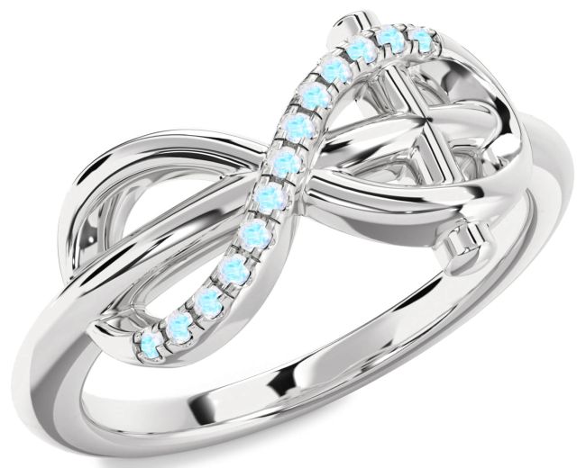 Moonstone Silver Infinity Cross Ring