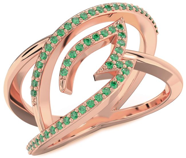 Emerald Rose Gold Infinity Ring