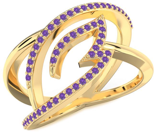Amethyst Gold Infinity Ring