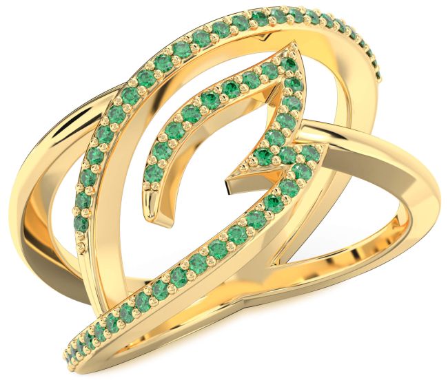 Emerald Gold Infinity Ring