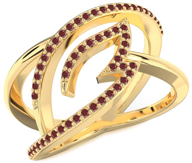 Garnet Gold Infinity Ring