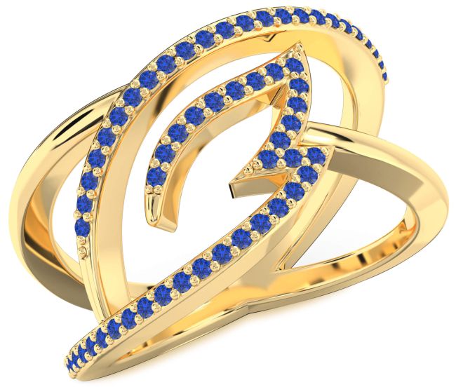 Blue Sapphire Gold Infinity Ring