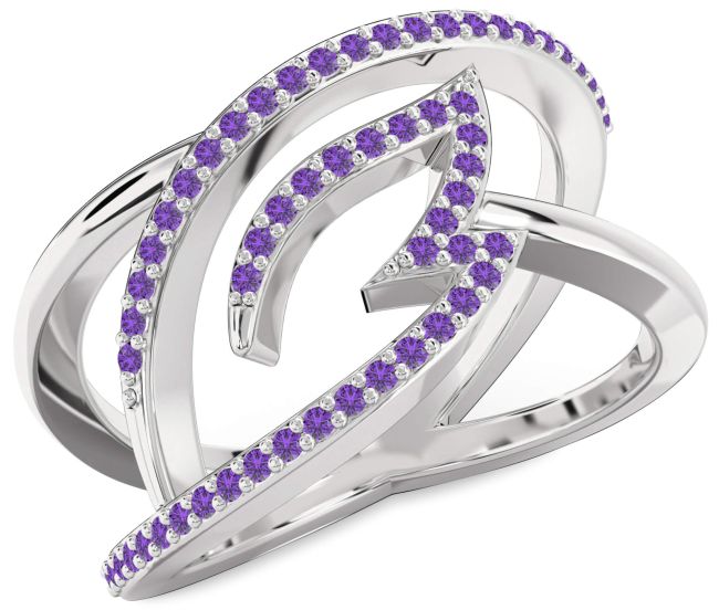 Amethyst Platinum Infinity Ring