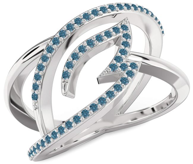 Blue Diamond Platinum Infinity Ring