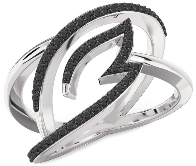 Black Onyx Platinum Infinity Ring