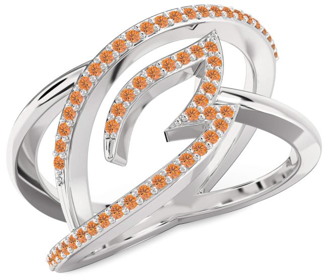 Citrine Platinum Infinity Ring