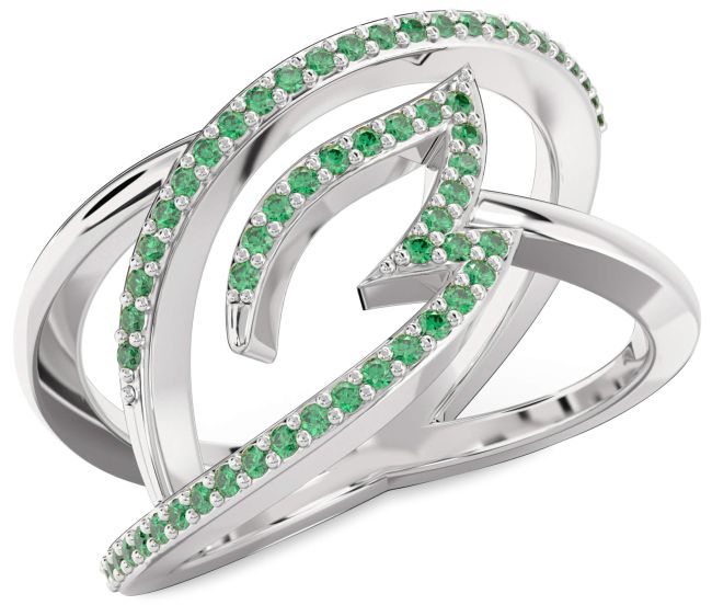 Emerald Platinum Infinity Ring