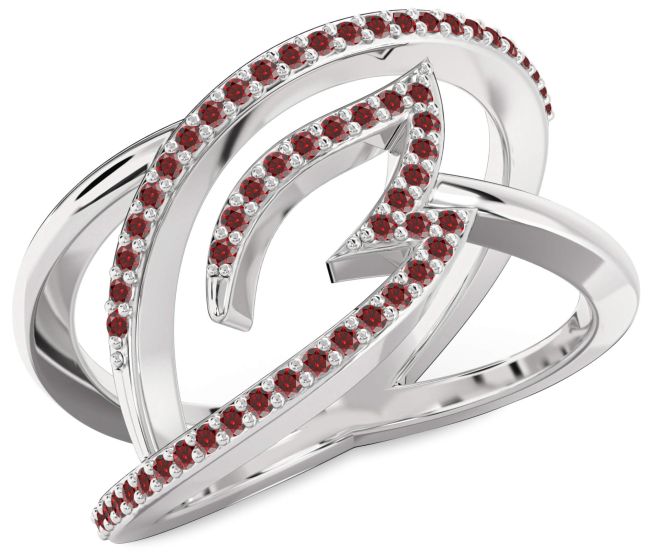 Garnet Platinum Infinity Ring