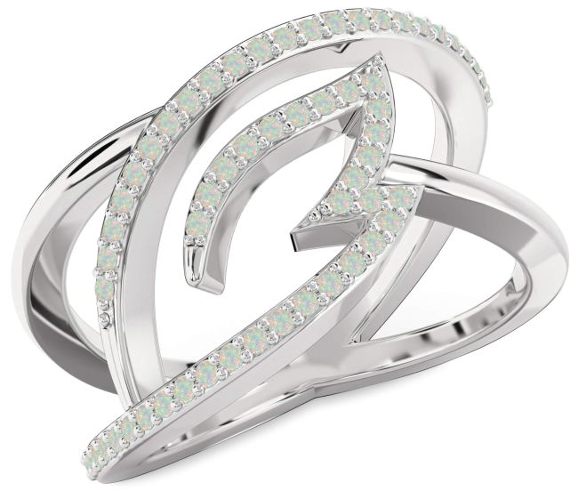Opal Platinum Infinity Ring