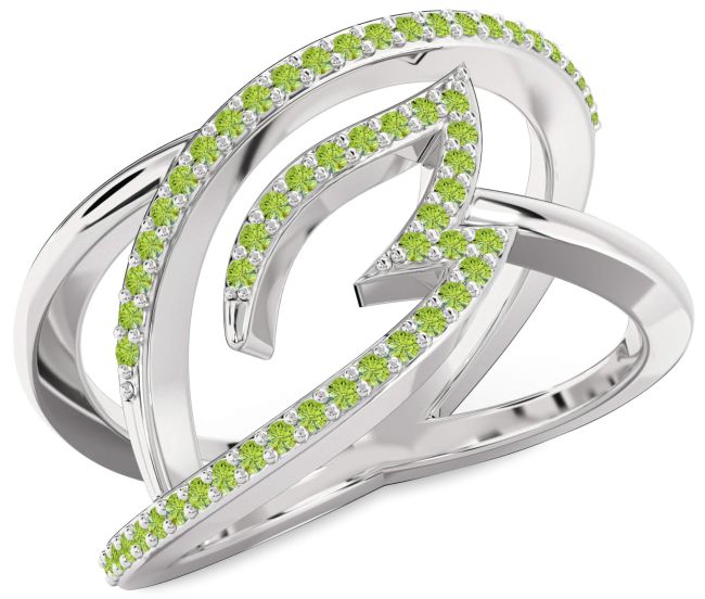 Peridot Platinum Infinity Ring