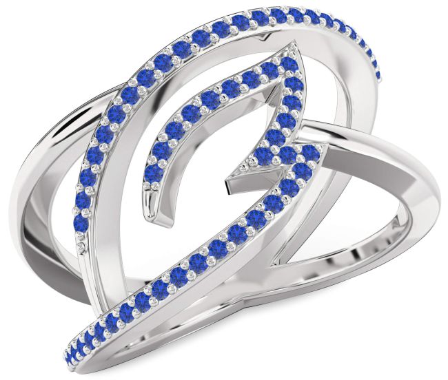 Blue Sapphire Silver Infinity Ring