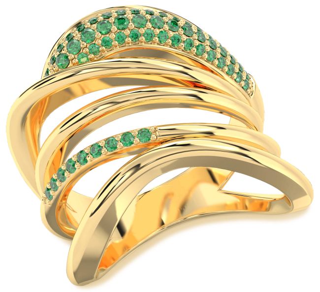Emerald Gold Infinity Ring