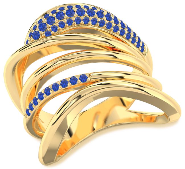 Blue Sapphire Gold Infinity Ring