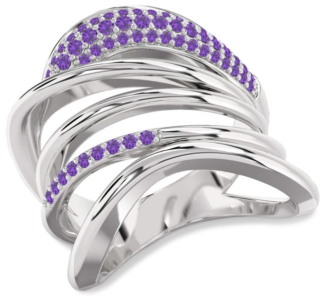 Amethyst Platinum Infinity Ring