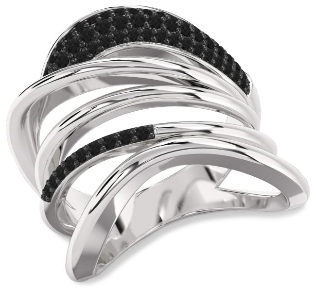 Black Diamond Platinum Infinity Ring