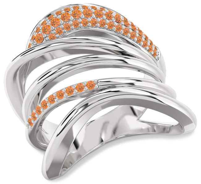 Citrine Platinum Infinity Ring