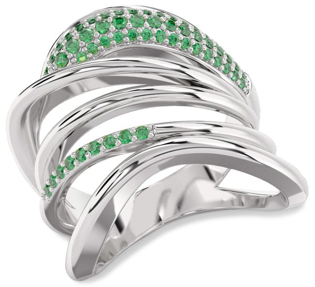 Emerald White Gold Infinity Ring