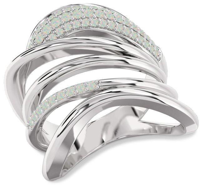 Opal Platinum Infinity Ring