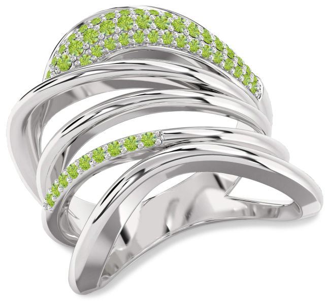 Peridot Platinum Infinity Ring