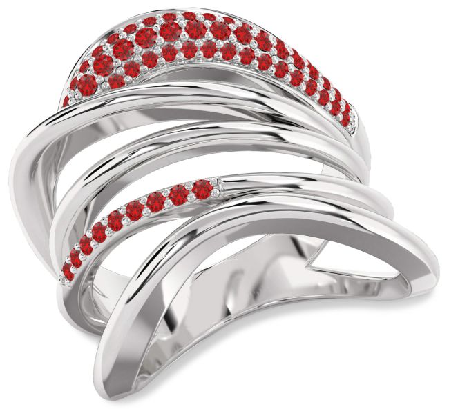 Ruby Silver Infinity Ring