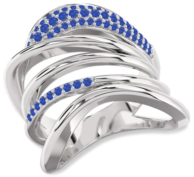 Blue Sapphire Silver Infinity Ring