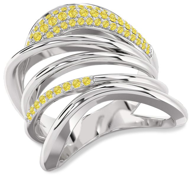 Yellow Diamond Platinum Infinity Ring