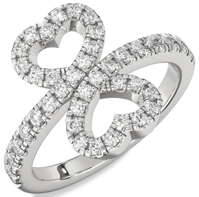 Diamond Platinum Heart Pave Ring