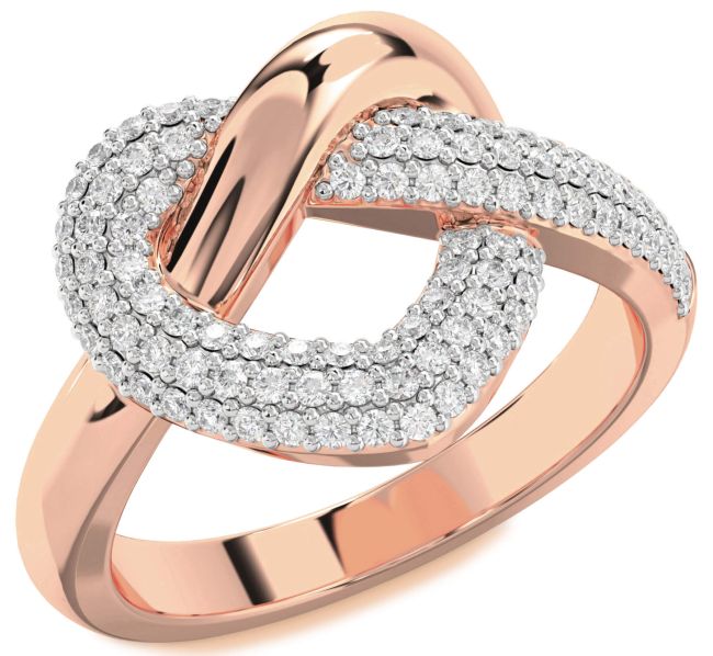 Diamond Rose Gold Heart Ring